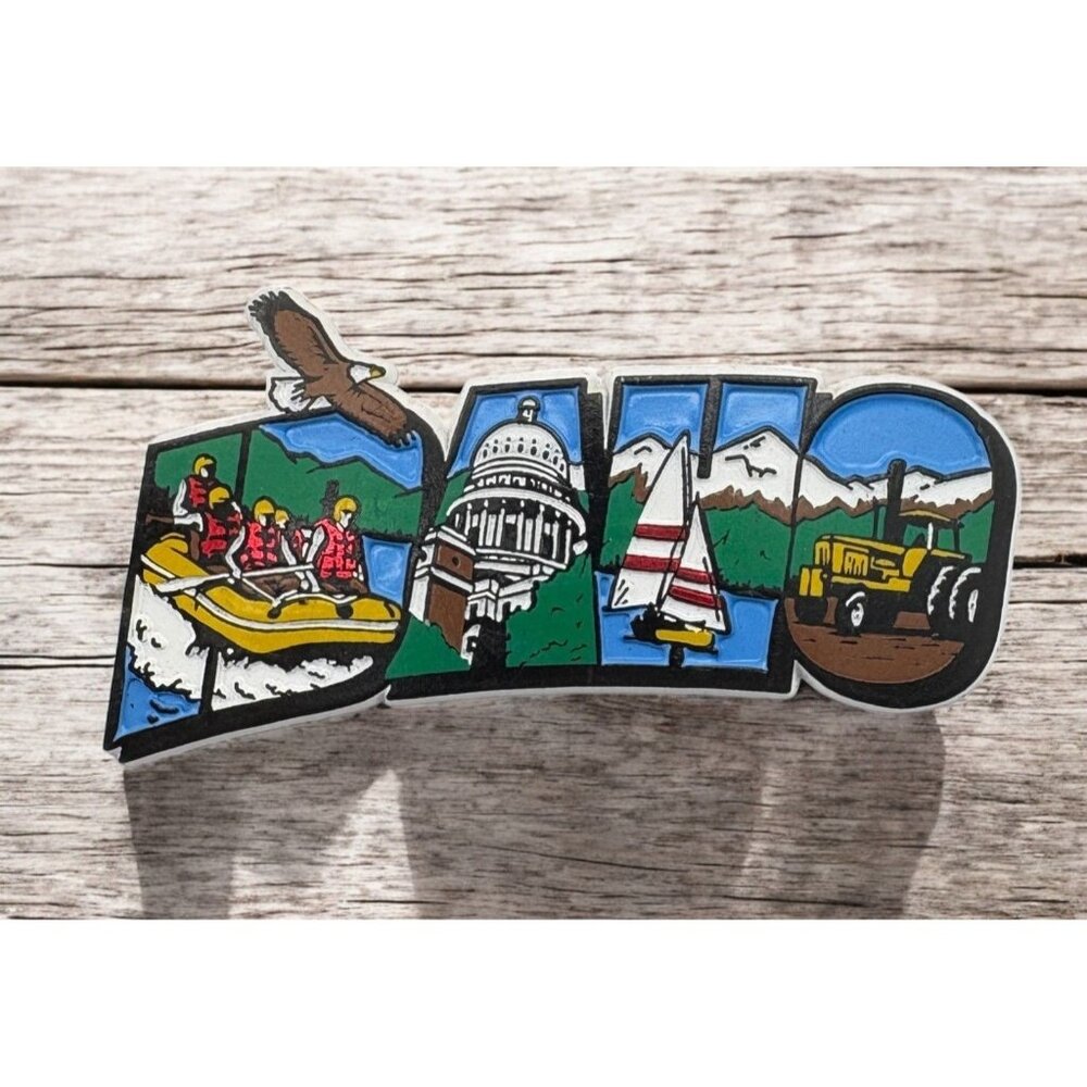 Idaho State Mural Refrigerator Magnet Rafting Capitol Sailing Farming